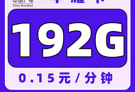 广电芊耀卡19元192G全国通用流量（发全国）-百团号卡